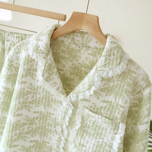 The Muslin House™ Pastel Palm - 100% Cotton