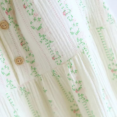 The Muslin House™ The Bloom Nightgown - 100% Muslin Cotton