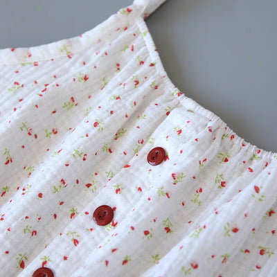 The Muslin House™ Cherry Bloom - 100% Muslin Cotton Pajama