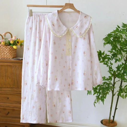 The Muslin House™ Luna Night - 100% Muslin Cotton Pajama