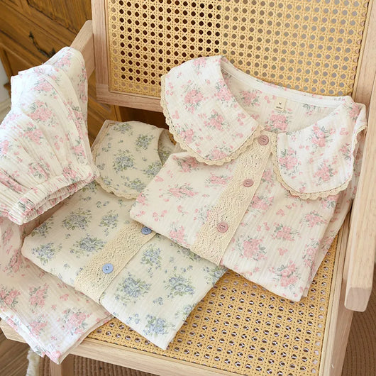 The Muslin House™ Vintage Bloom - 100% Muslin Cotton Pajama