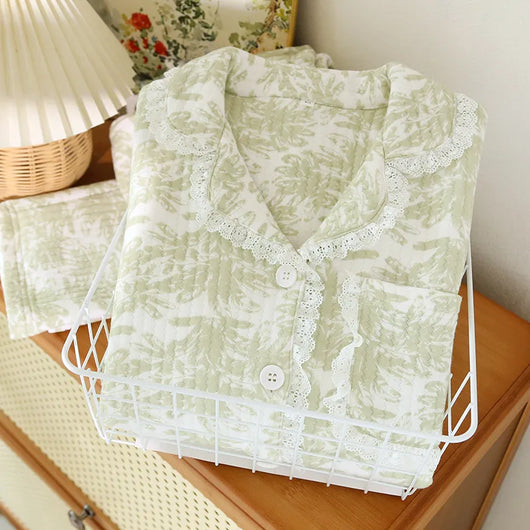 The Muslin House™ Pastel Palm - 100% Cotton