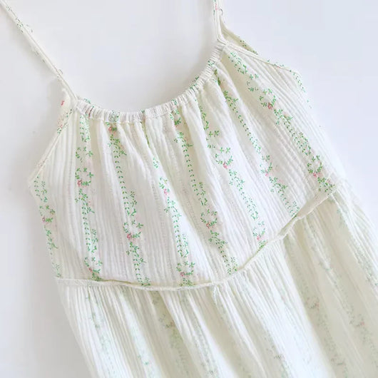 The Muslin House™ The Bloom Nightgown - 100% Muslin Cotton