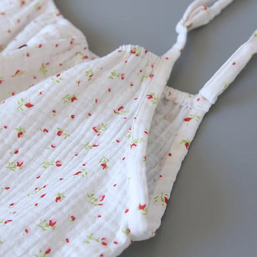 The Muslin House™ Cherry Bloom - 100% Muslin Cotton Pajama