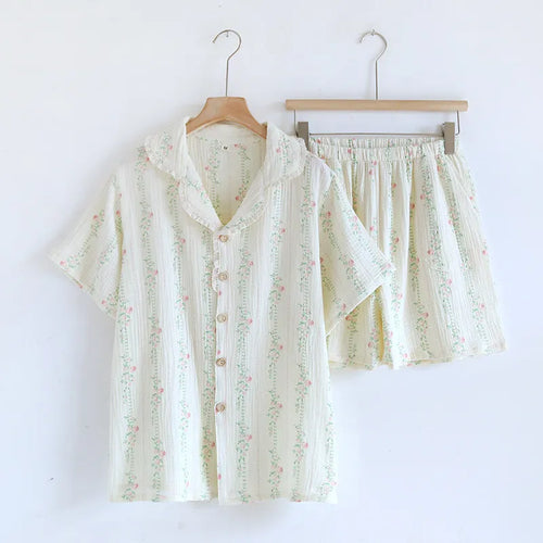 The Muslin House™ Short Bloom – 100% Muslin Cotton Pajama