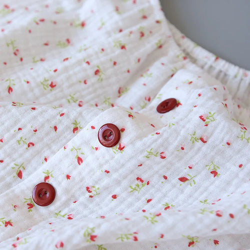 The Muslin House™ Cherry Bloom - 100% Muslin Cotton Pajama