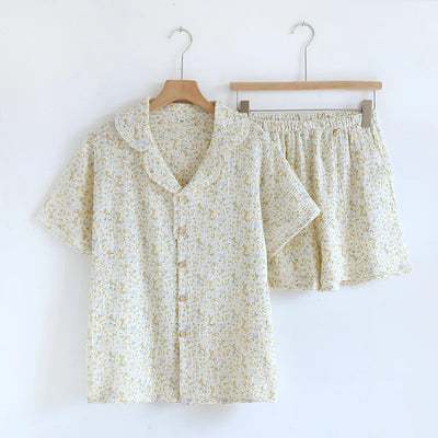 The Muslin House™ Short Bloom – 100% Muslin Cotton Pajama