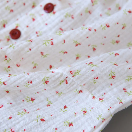 The Muslin House™ Cherry Bloom - 100% Muslin Cotton Pajama