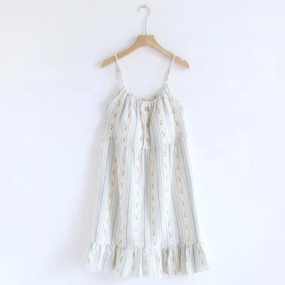The Muslin House™ The Bloom Nightgown - 100% Muslin Cotton