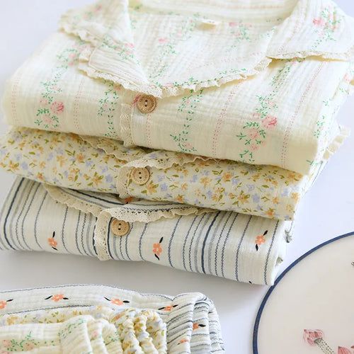 The Muslin House™ Short Bloom – 100% Muslin Cotton Pajama