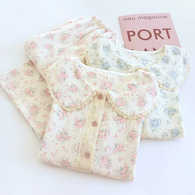 The Muslin House™ Vintage Bloom - 100% Muslin Cotton Pajama
