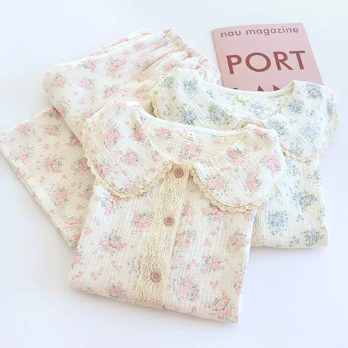 The Muslin House™ Vintage Bloom - 100% Muslin Cotton Pajama
