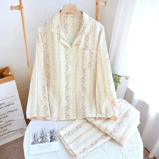 The Muslin House™ Botanical Dream - 100% Muslin Cotton Pajama