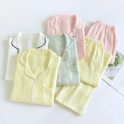 The Muslin House™ Long Sleeve - 100% Muslin Cotton Pajama