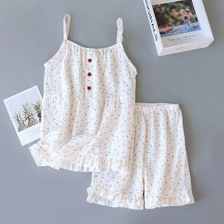 The Muslin House™ Cherry Bloom - 100% Muslin Cotton Pajama
