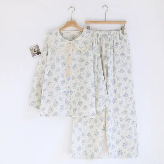 The Muslin House™ Vintage Bloom - 100% Muslin Cotton Pajama
