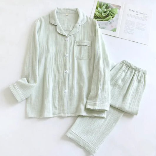 The Muslin House™ Long Sleeve - 100% Muslin Cotton Pajama