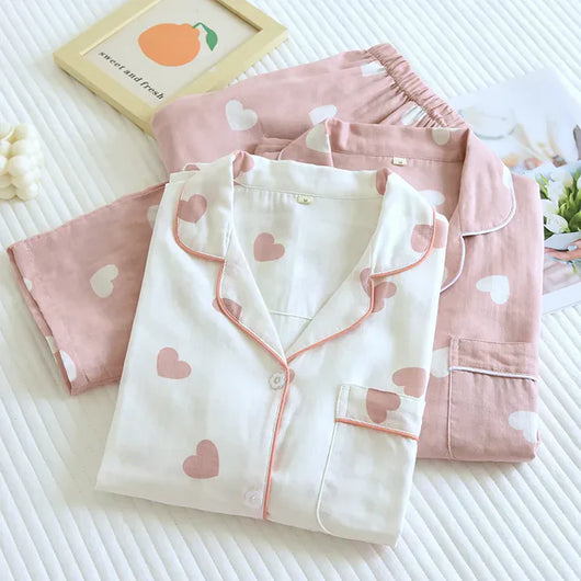 The Muslin House™ Heartly - 100% Cotton Pyjama