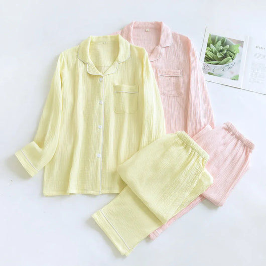 The Muslin House™ Long Sleeve - 100% Muslin Cotton Pajama