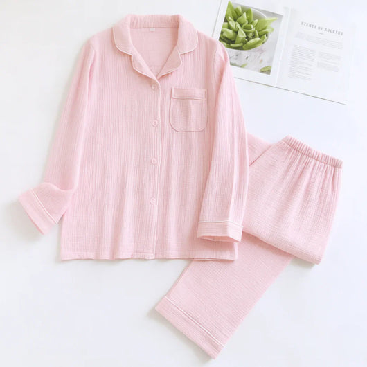 The Muslin House™ Long Sleeve - 100% Muslin Cotton Pajama