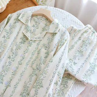The Muslin House™ Botanical Dream - 100% Muslin Cotton Pajama