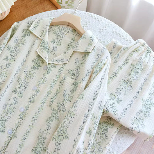 The Muslin House™ Botanical Dream - 100% Muslin Cotton Pajama