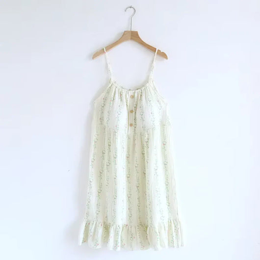 The Muslin House™ The Bloom Nightgown - 100% Muslin Cotton