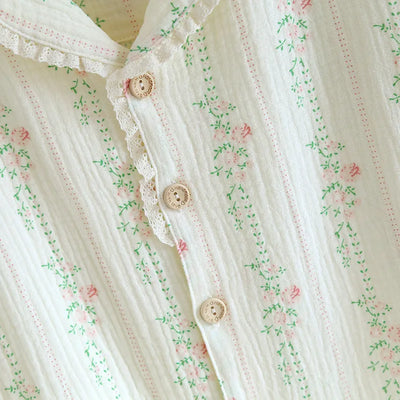 The Muslin House™ Short Bloom – 100% Muslin Cotton Pajama