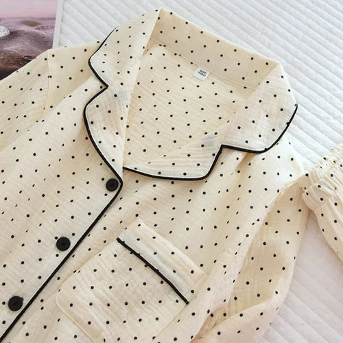 The Muslin House™ Muslin Dot - 100% Muslin Cotton Pajama
