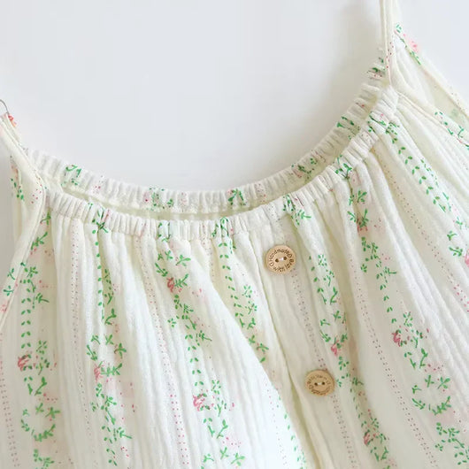 The Muslin House™ The Bloom Nightgown - 100% Muslin Cotton