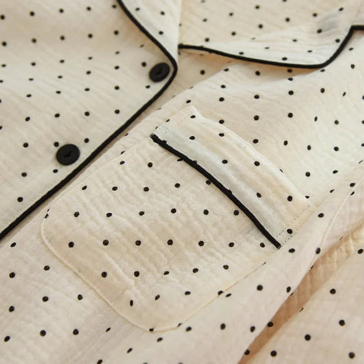 The Muslin House™ Muslin Dot - 100% Muslin Cotton Pajama