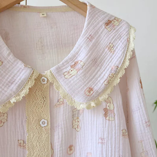 The Muslin House™ Luna Night - 100% Muslin Cotton Pajama