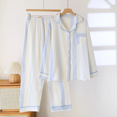 The Muslin House™ Cloudline Pyjama - 100% Muslin Cotton