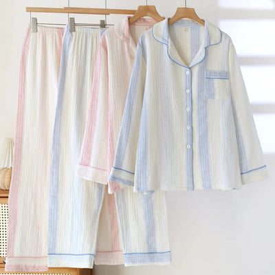 The Muslin House™ Cloudline Pyjama - 100% Muslin Cotton
