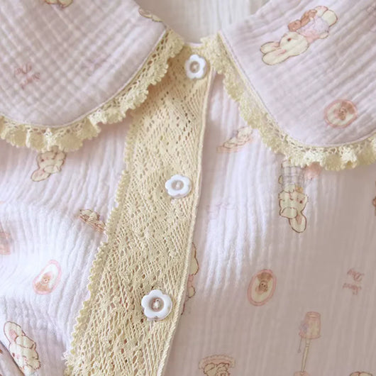 The Muslin House™ Luna Night - 100% Muslin Cotton Pajama